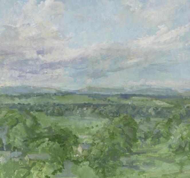 Simonside in the distance
