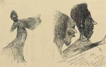 Untitled (Dancer and Two Portraits in Profile)