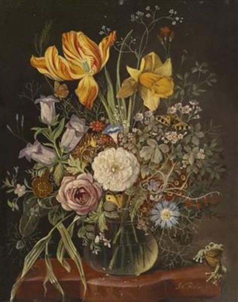 Flower Piece with Frog