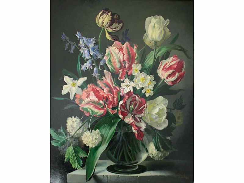 STILL LIFE OF A BOWL OF FLOWERS