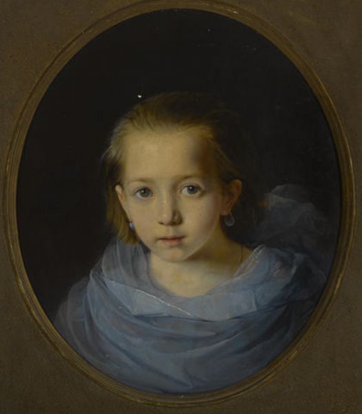 Portrait of a young girl in blue