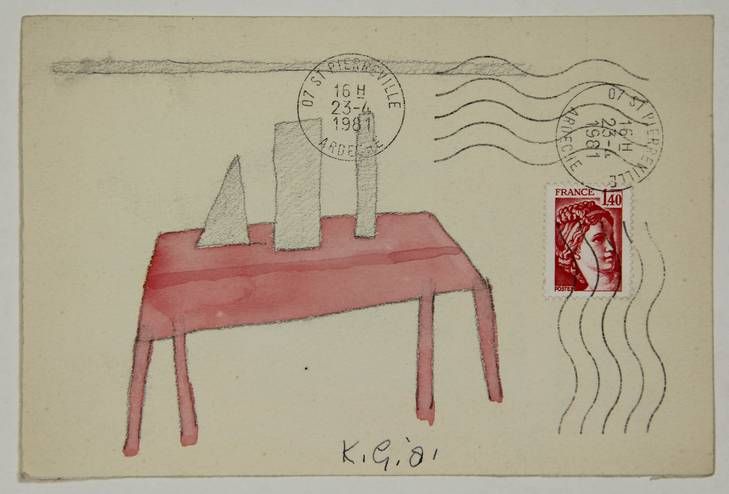 Table with three objects