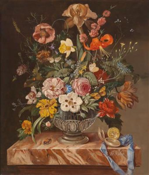 Flower Piece with Pocket Watch