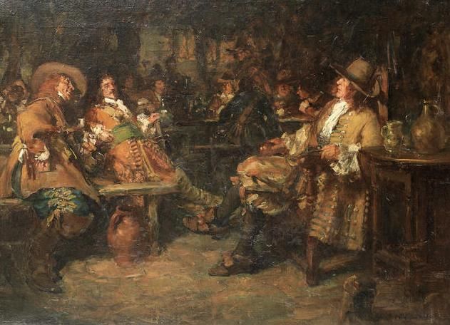 Cavaliers in a tavern