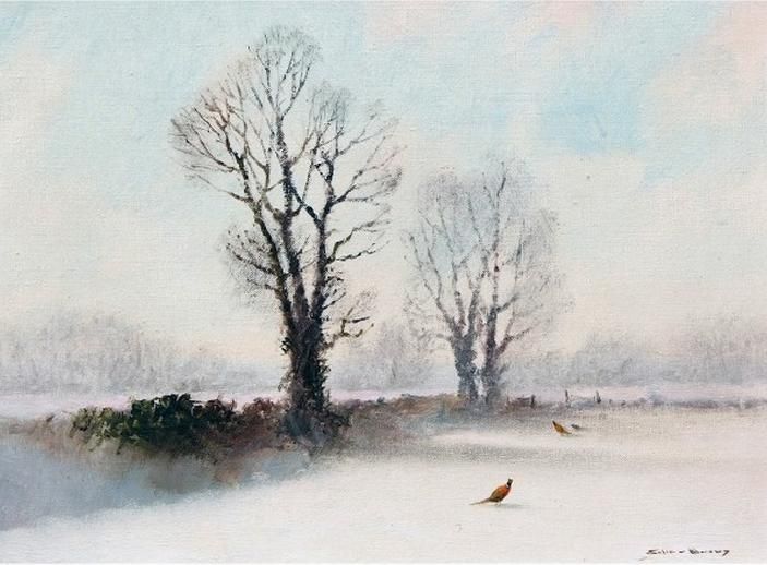Pheasants in Snow