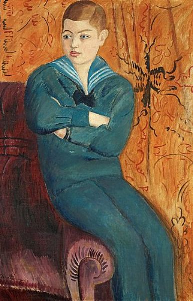 The boy in blue.