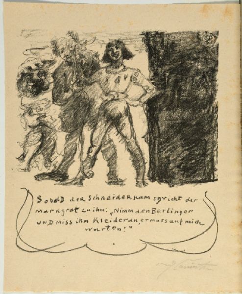 " Sobald der Schneider kam spricht der Markgraf zu ihm... ", aus "Das Leben des Götz von Berlechingen"