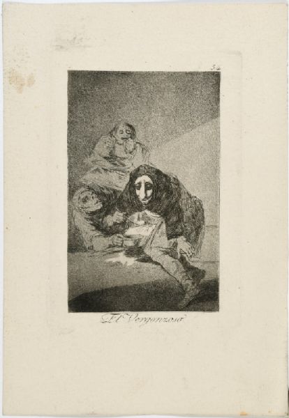 El Vergonzoso ", Blatt 54 aus "Los Caprichos