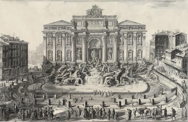 Veduta in prospettiva della gran Fontana dell'Acqua Vergine detta di Trevi. Architettura di Nicola Salvi