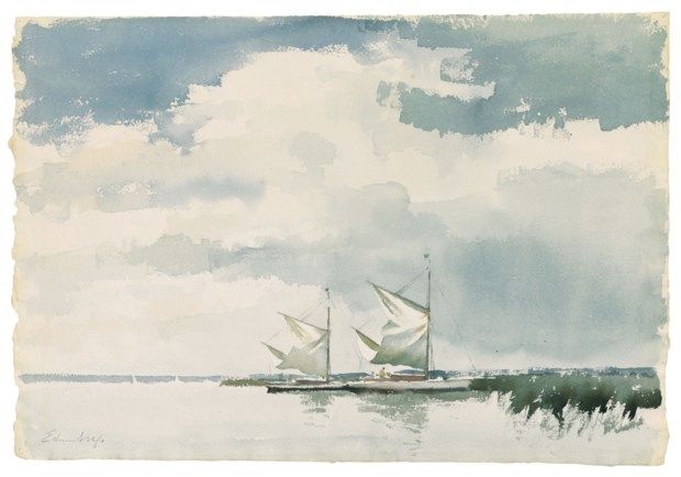 Yachts lowering sails