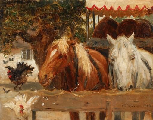 Horses and bear wagon