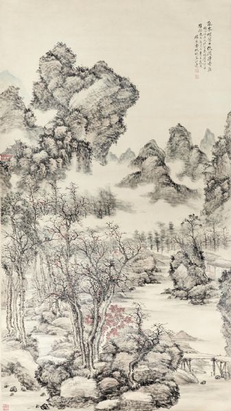 Temple in Autumn Mountains
