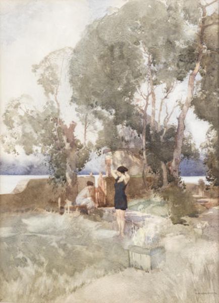 In the dappled shade