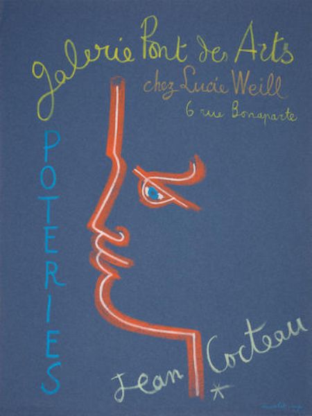 Affiche Exposition de Poteries - galerie Pont des Arts; Trait de Feu (2)
