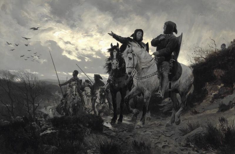 De Sammensvorne rider fra Finderup Lade efter mordet på Erik Glipping i 1286
