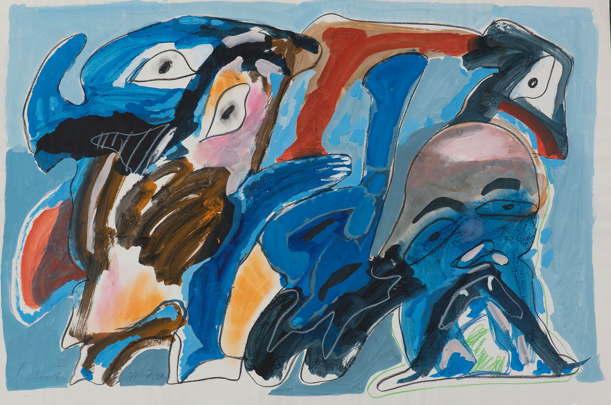 Composition in blue