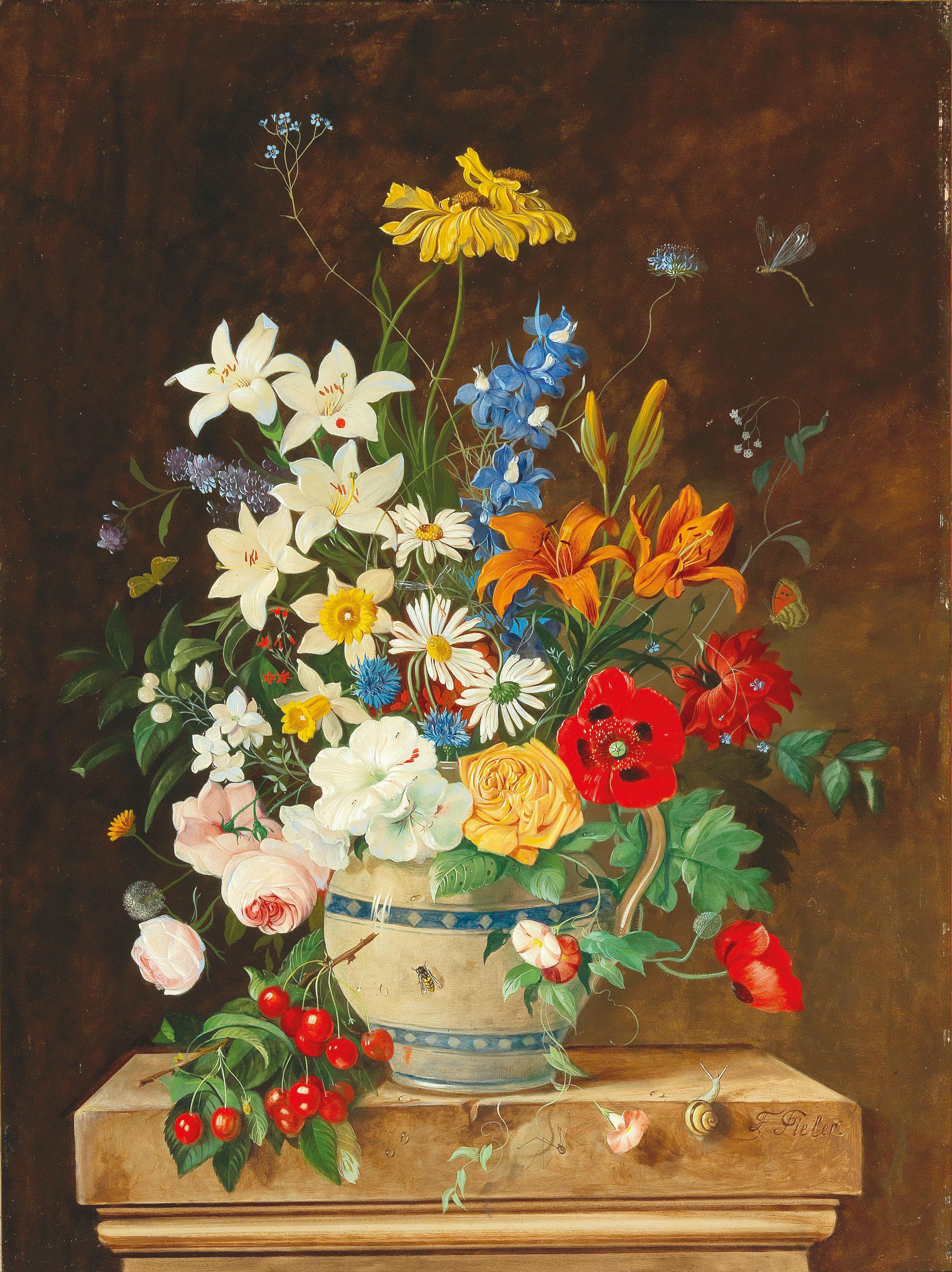 Flower Piece with Snail