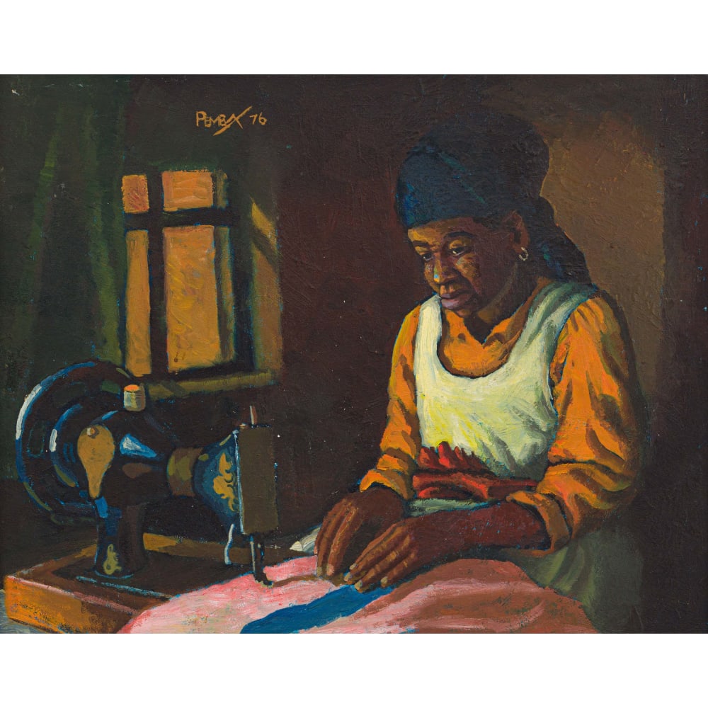 A Woman Sewing