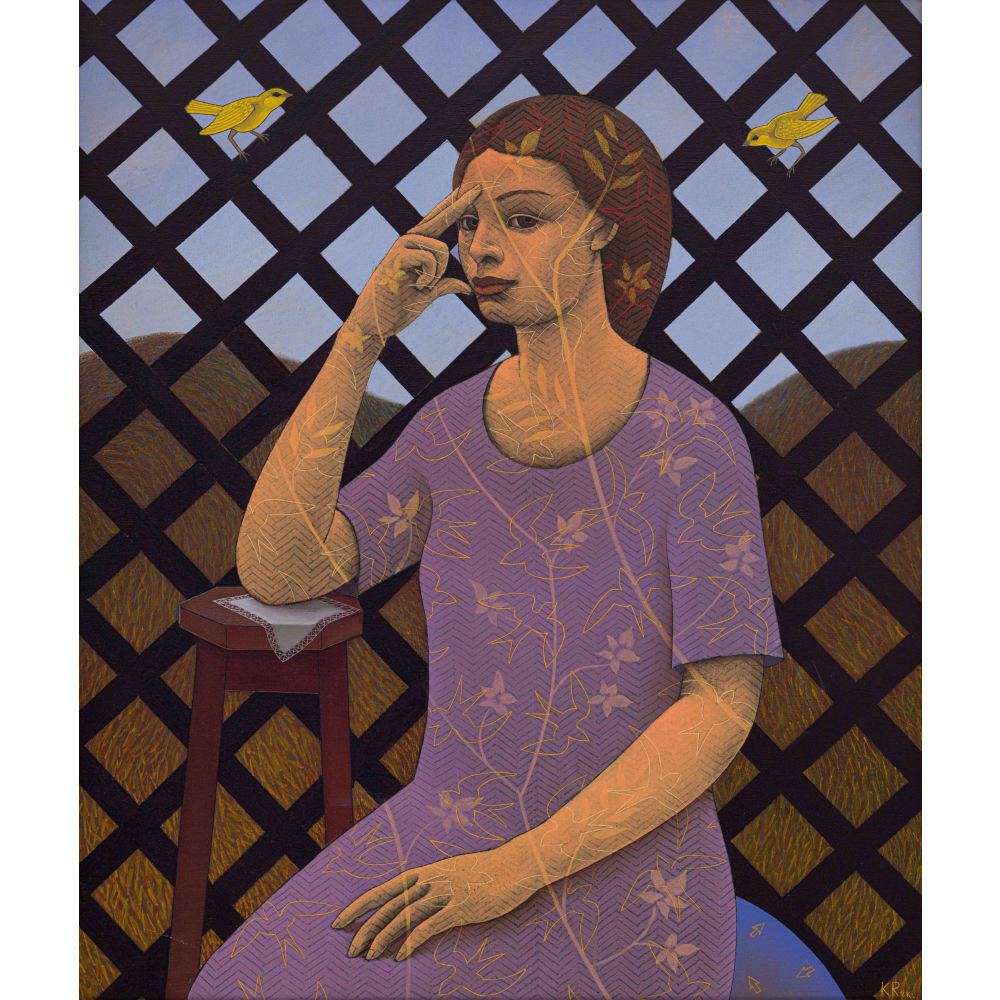 Lady with Trellis and Weavers