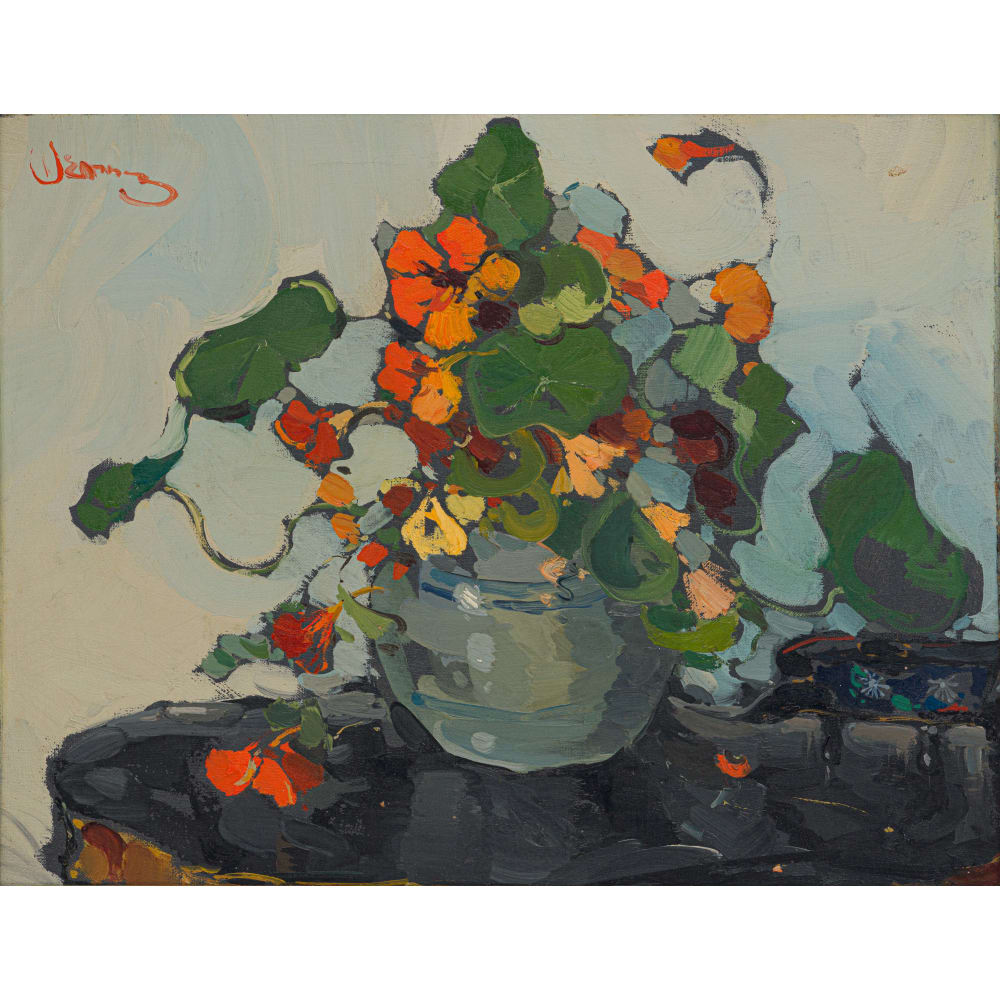 Nasturtiums in a Ginger Jar