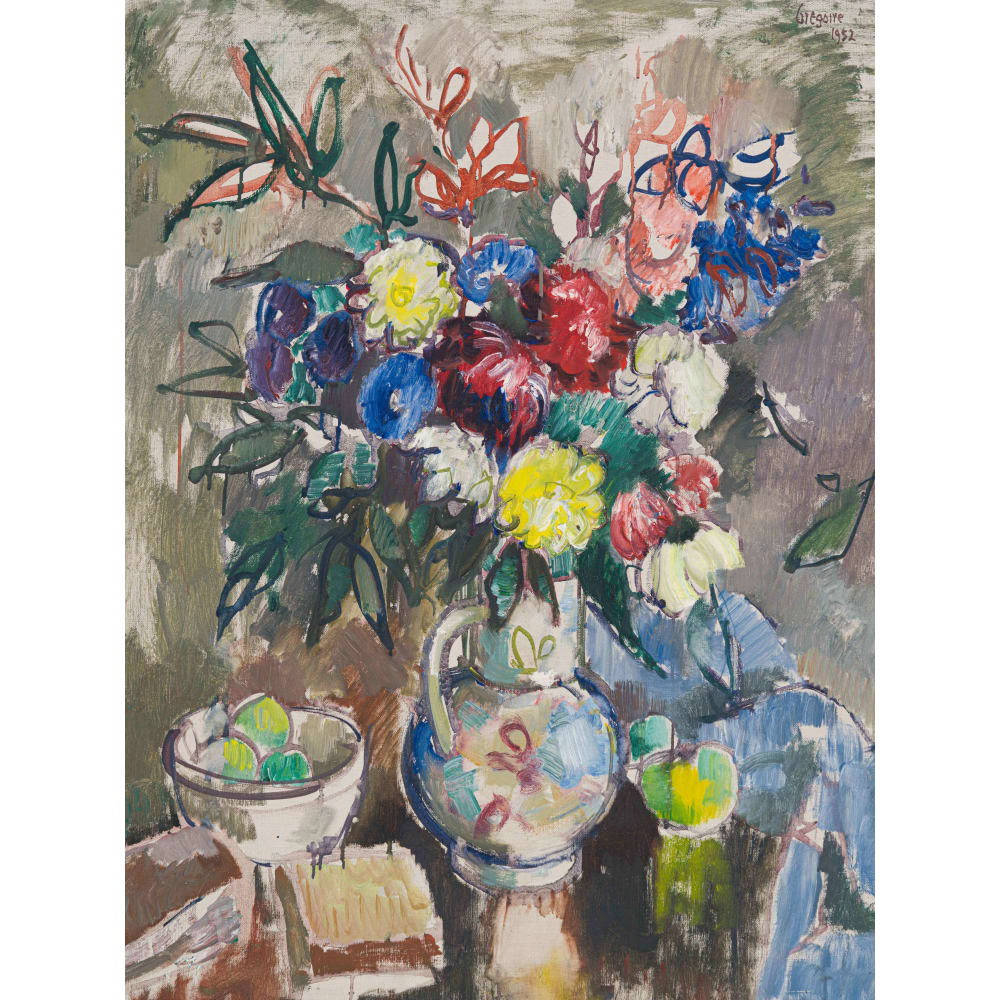 Flowers and Bowl of Fruit